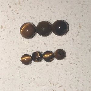 Lot of 7 Vintage Tigers Eye Add A Bead Spacer Beads